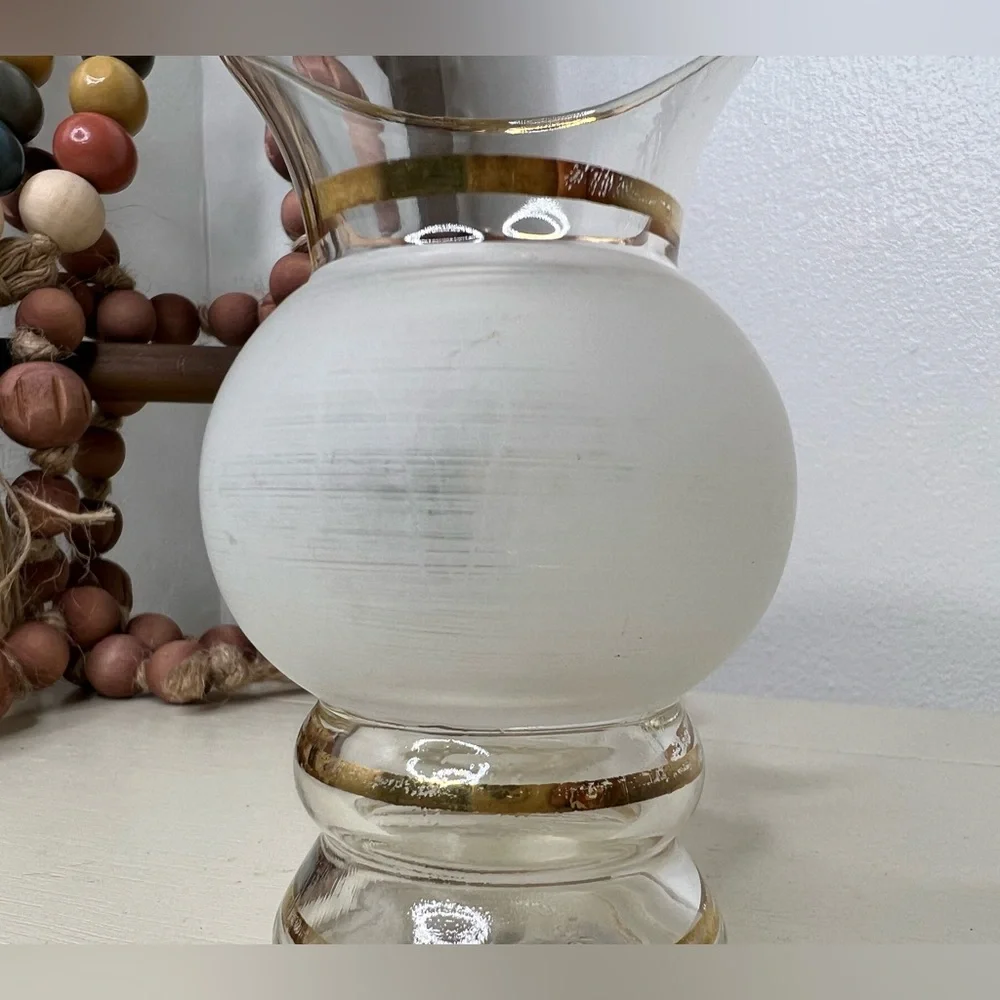 Vintage Bartlett Collins Clear & Frosted Glass Bud Vase